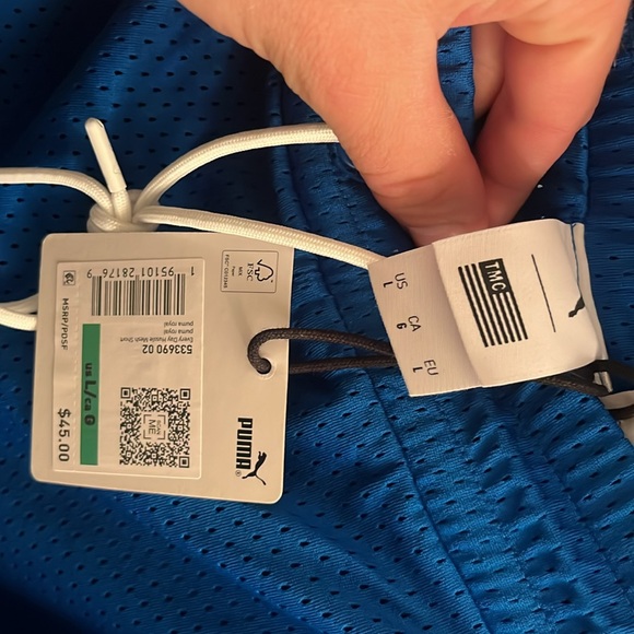 Puma x TMC Everyday Hussle Mesh Shorts “Blue” w/ White Drawstring - Picture 14 of 14